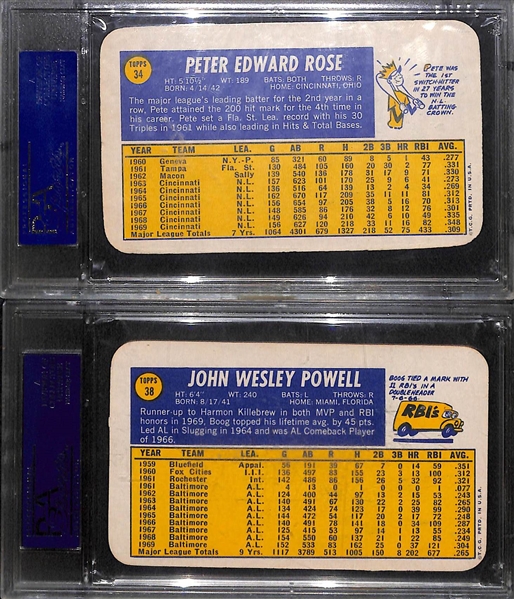 1970 Topps Super Lot - Pete Rose (#34) PSA 8 & Boog Powell SP (#38) PSA 7 (NM)